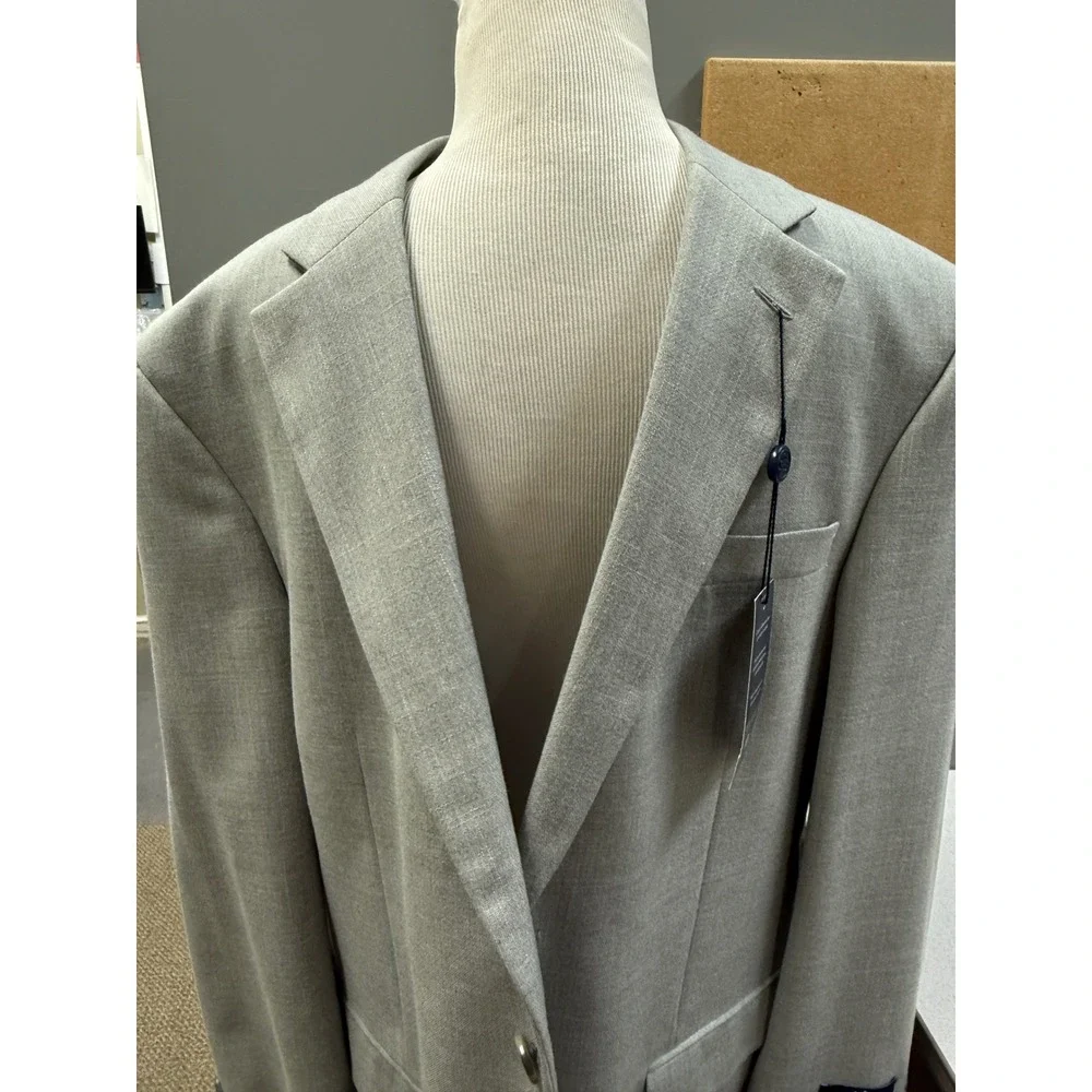 Stafford Mens Gray Blazer Jacket 42R Polyester Rayon Classic Fit‎